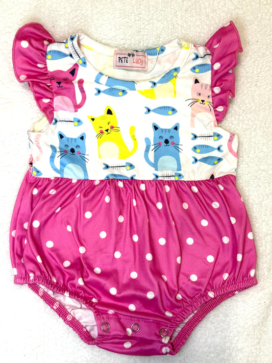 Purrfectly Pink Bubble Romper