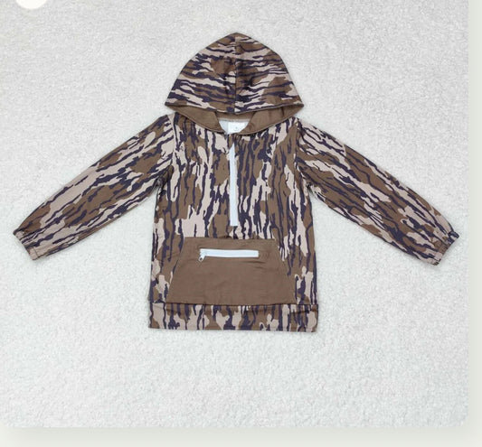Camo 3/4 Zip Hoodie