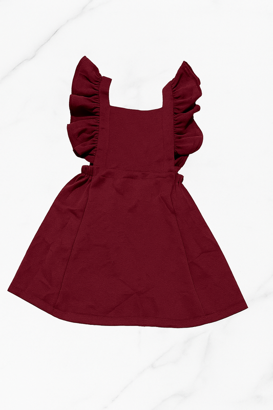 Deep Wine Colored Ruffle Dress